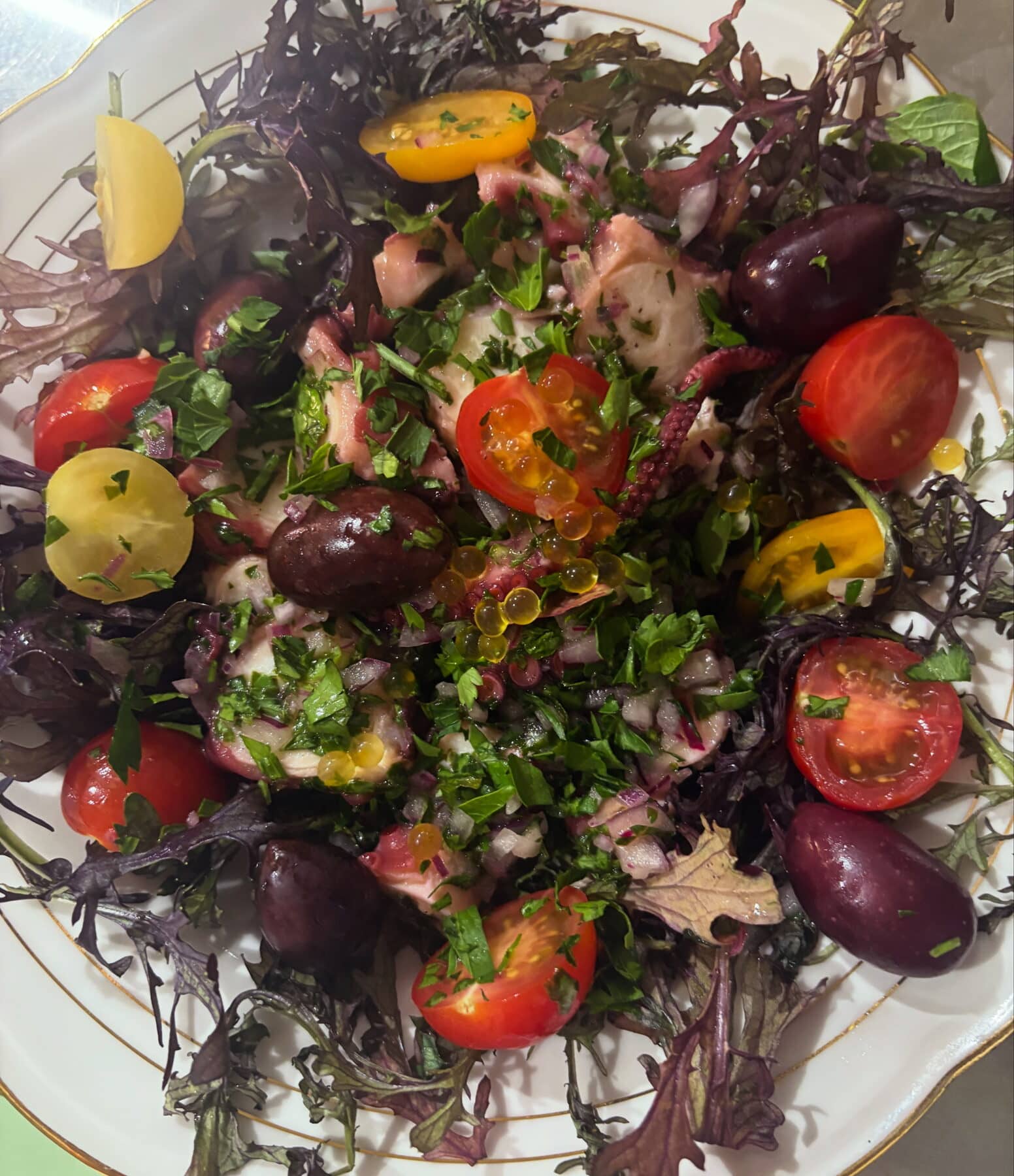 Publication Instagram : salade de poulpe à la bastiaise.
